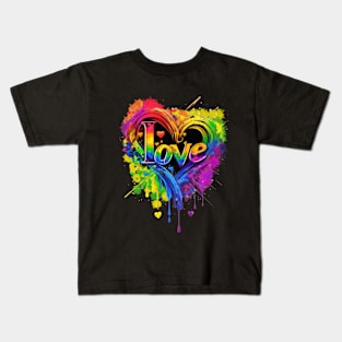 Colorful Love Heart Shirt Designe #2 Kids T-Shirt